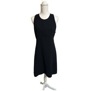 Zara Woman M Simple Black Business Casual Shift Dress Sleeveless Made in Spain